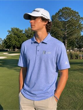 Rare 2020 Adidas PGA TOUR LIVE Golf Polo Men’s M Pale Baby Blue BNWOT